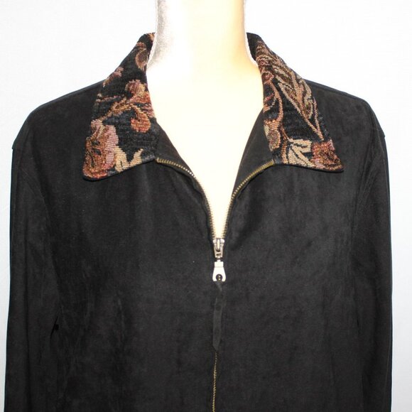 Susan Graver Style Black Western Style Jacket - Picture 3 of 11